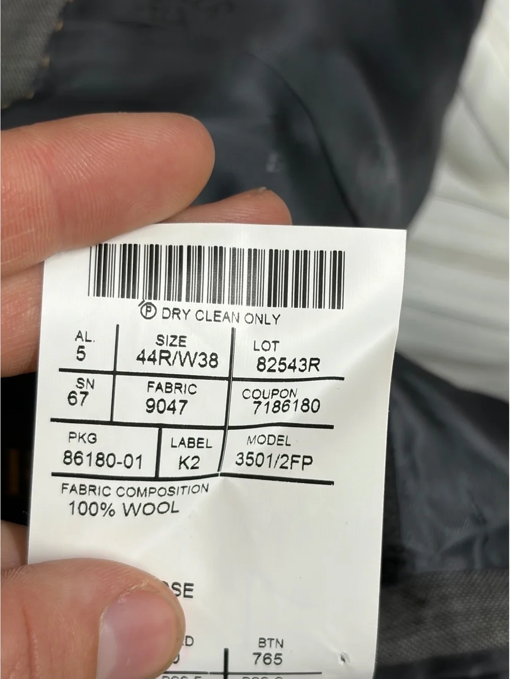 Jos A Bank Reserve 2 Piece Gray Wool Suit 44R/38 Tailored Fit